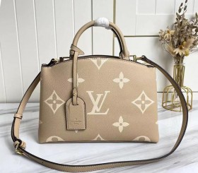 Louis Vuitton Bicolor Monogram Empreinte Leather Petit Palais Handbag - Tourterelle Gray - Cream