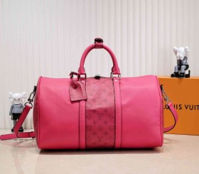 Louis Vuitton Taiga Leather Keepall Bandouliere 50 Travel Bag - Pink