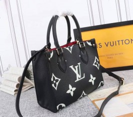 Louis Vuitton Bicolor Monogram Empreinte Leather Onthego PM Bag - Black/Beige