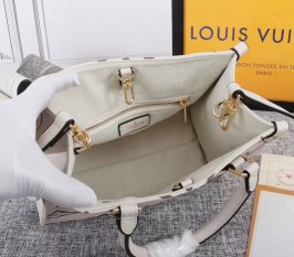 Louis Vuitton Bicolor Monogram Empreinte Leather Onthego PM Bag - Cream/Bois De Rose Pink