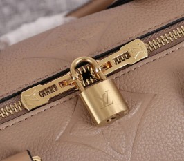 Louis Vuitton Monogram Empreinte Leather Speedy Bandouliere 25 Handbag - Tourterelle Gray