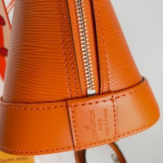 Louis Vuitton Epi Leather Alma MM Jacquard Strap Handbag - Orange