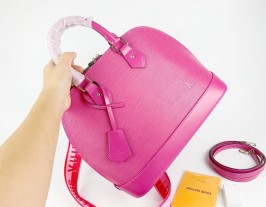 Louis Vuitton Epi Leather Alma MM Jacquard Strap Handbag - Pondichery Pink