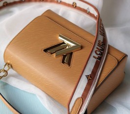 Louis Vuitton Epi Leather Twist MM Honey Gold Bag - Jacquard Strap