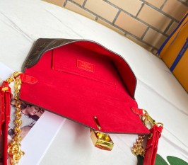 Louis Vuitton Monogram Canvas Padlock On Strap Bag - Red