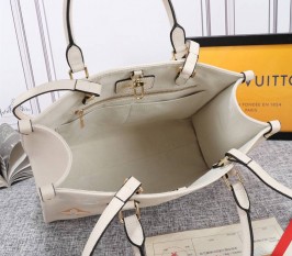 Louis Vuitton Monogram Empreinte Leather Onthego MM Bag - Cream/Saffron