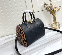 Louis Vuitton Monogram Empreinte Wild At Heart Speedy 25 Bandouliere Handbag - Black